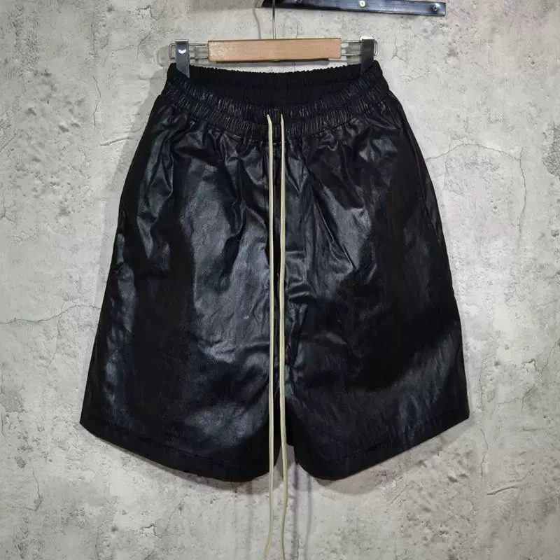 RODrkshdw shorts 24SS dark coated wax pants wide leg shorts loose fit shorts for men