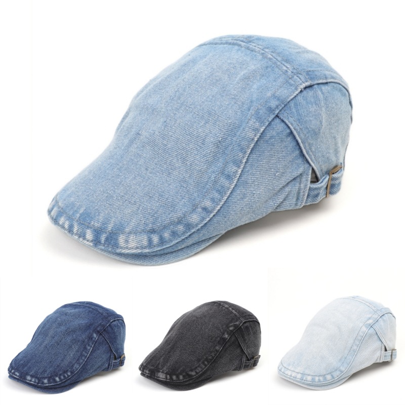 Cowboy Beret Women's Korean-style Fashion New Washed Light Plate Forward Cap Men's Fashionable All-match Newsboy Hat Paintsman Hat