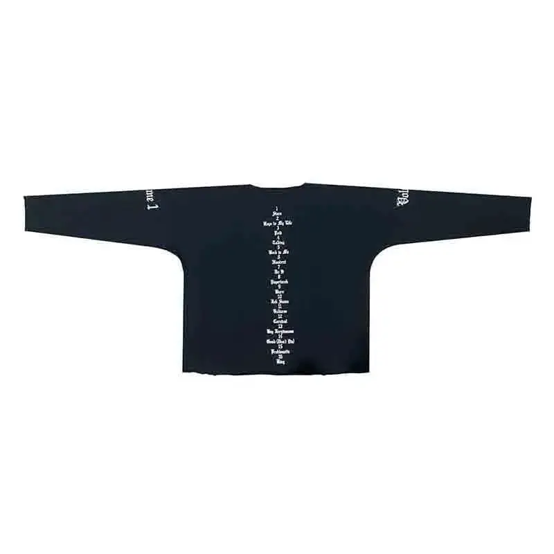 saint vintage kanye Vultures album cover Retro Print pure cotton Men perimeter Long sleeves