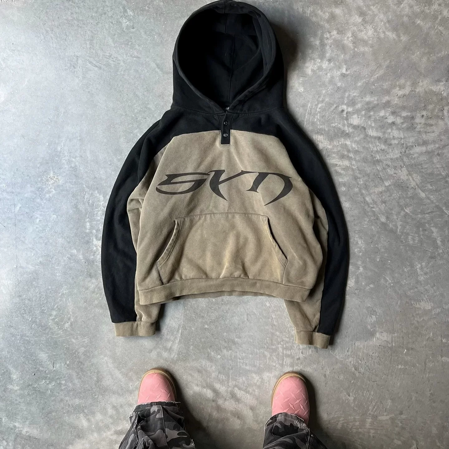 Cross border print men's versatile hip-hop hoodie