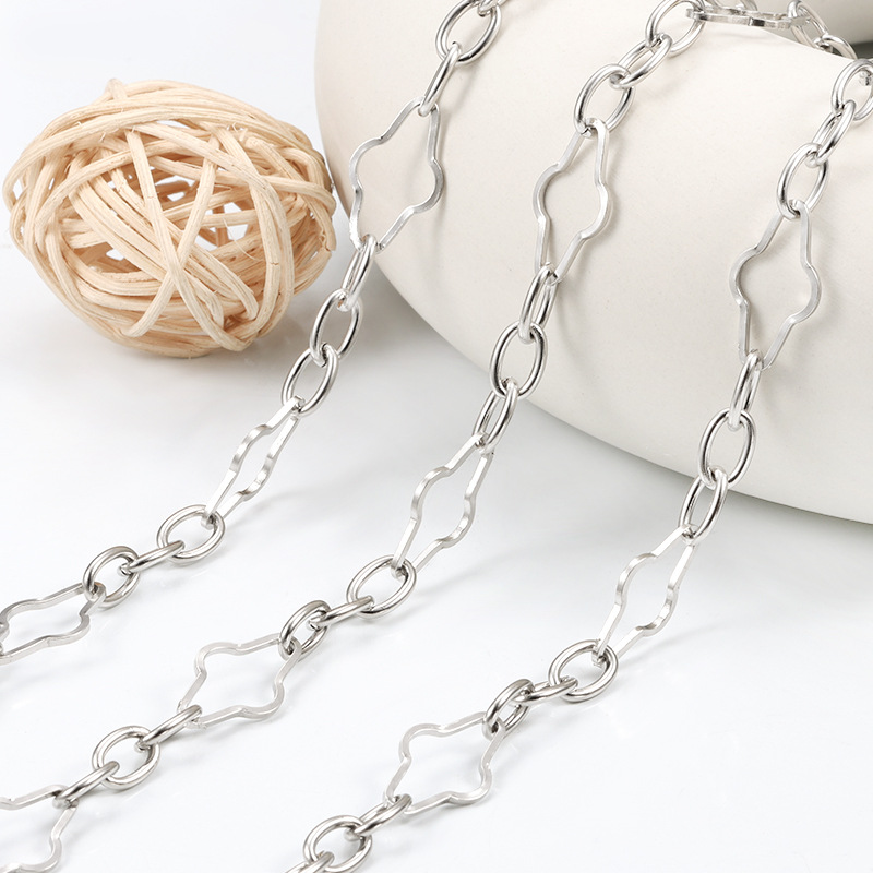 New stainless steel rhombus O-chain personality punk necklace bracelet stainless steel chain diy in stock wholesale