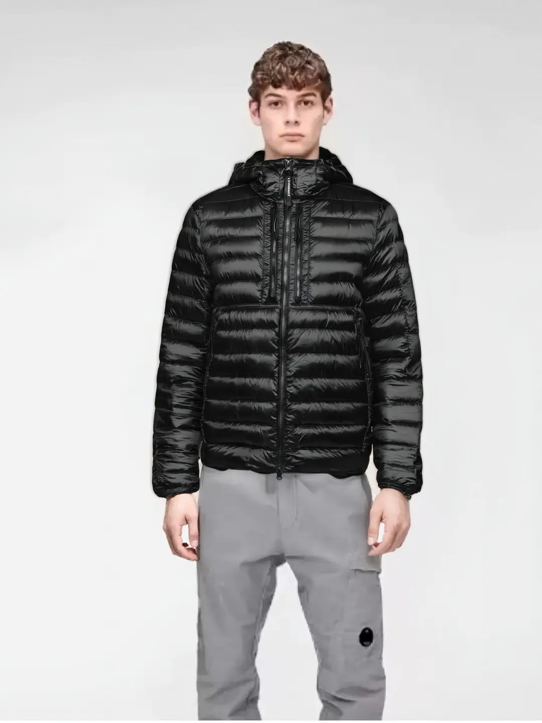 C.P New 2025 winter New arrival Men hooded Down jacket Outwear fashion all-match Casual Heattech Tops
