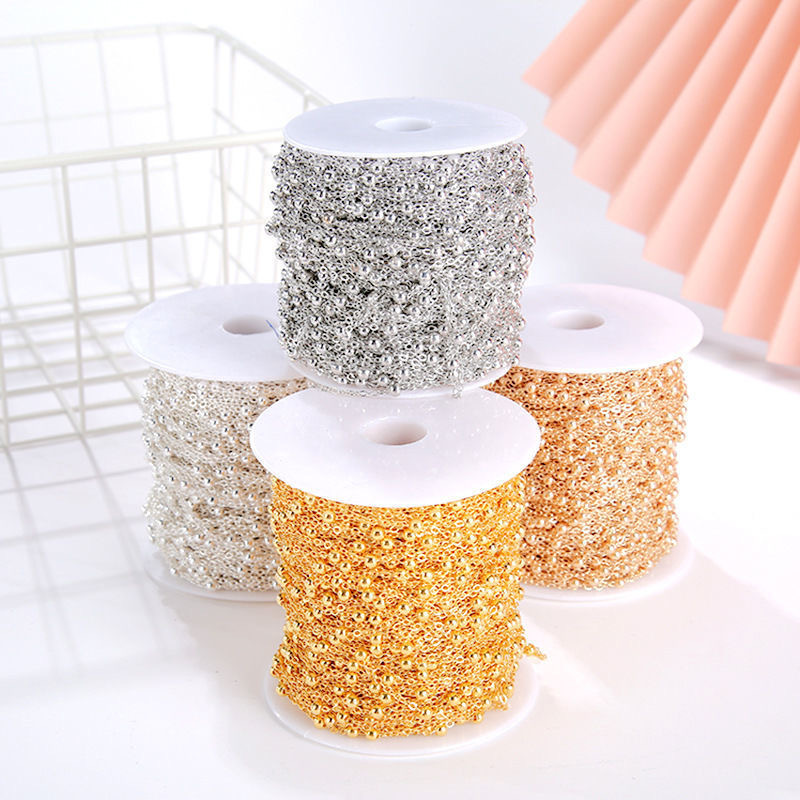 DIY jewelry clip bead chain 0-shaped chain high dispersion chain headdress handmade material hairpin step tassel accessories