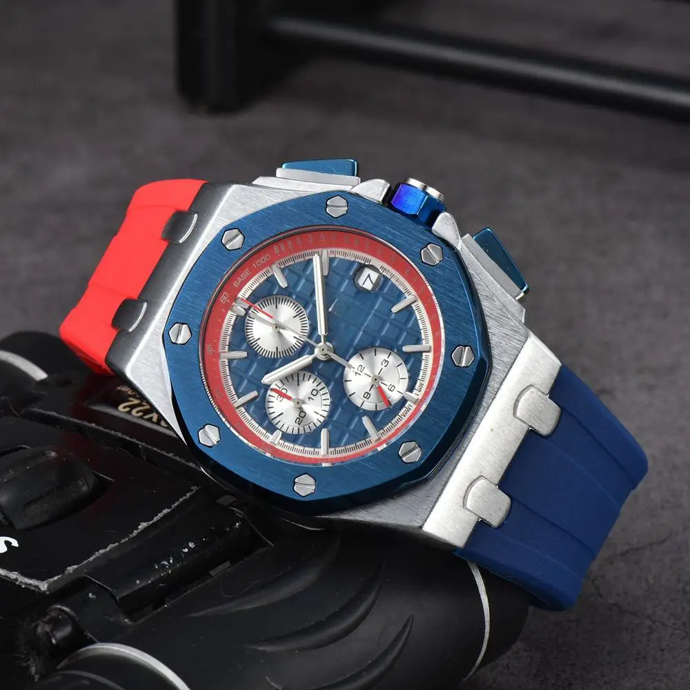 Fashion six hands steel band business burst chronograph Baida fashion men's nautilus watch small wholesale