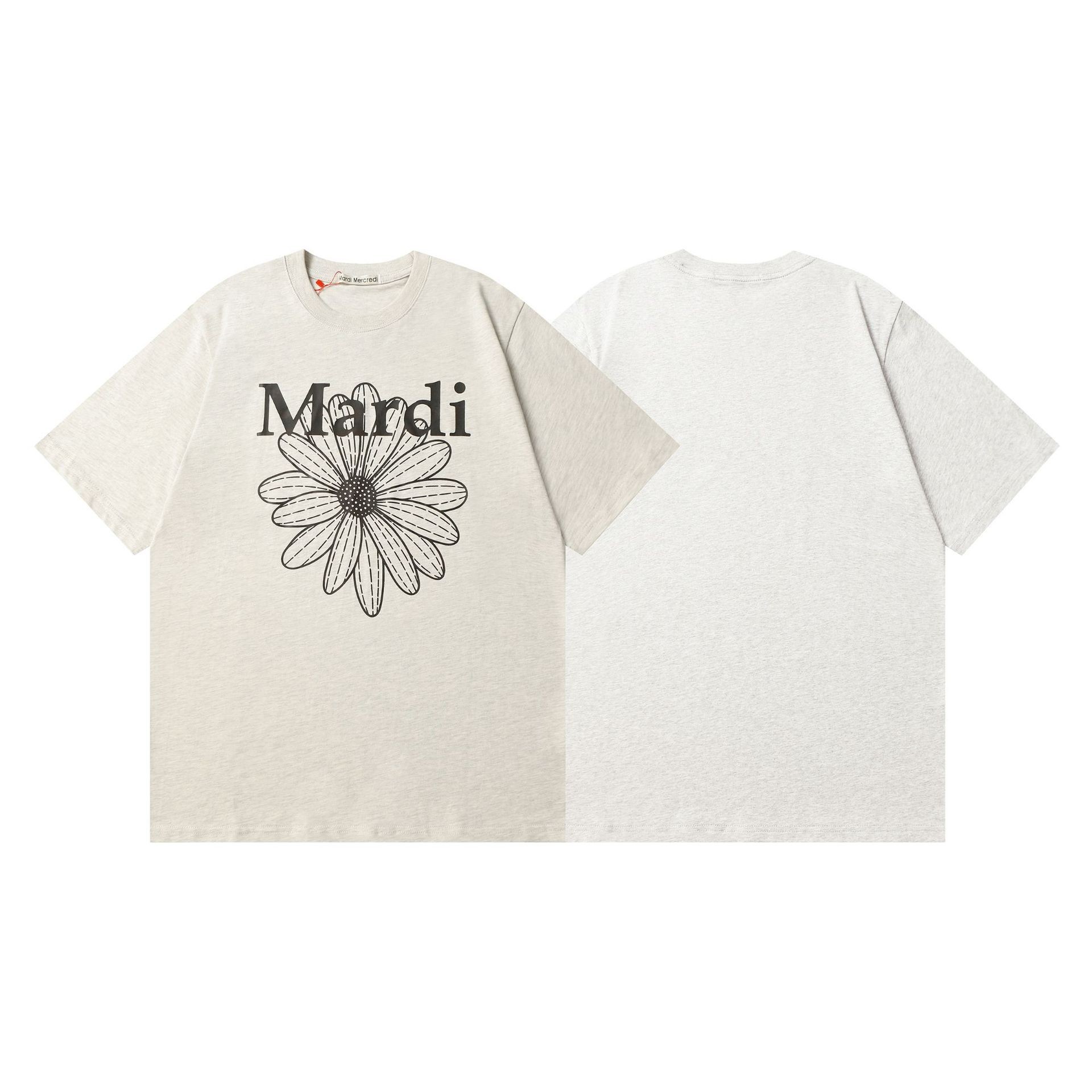 Korean Trendy Brand High Version Mardi Summer Round Neck Short-Sleeved Women's Trendy Korean Version Small Daisy Women's Printed Cotton T-Shirt