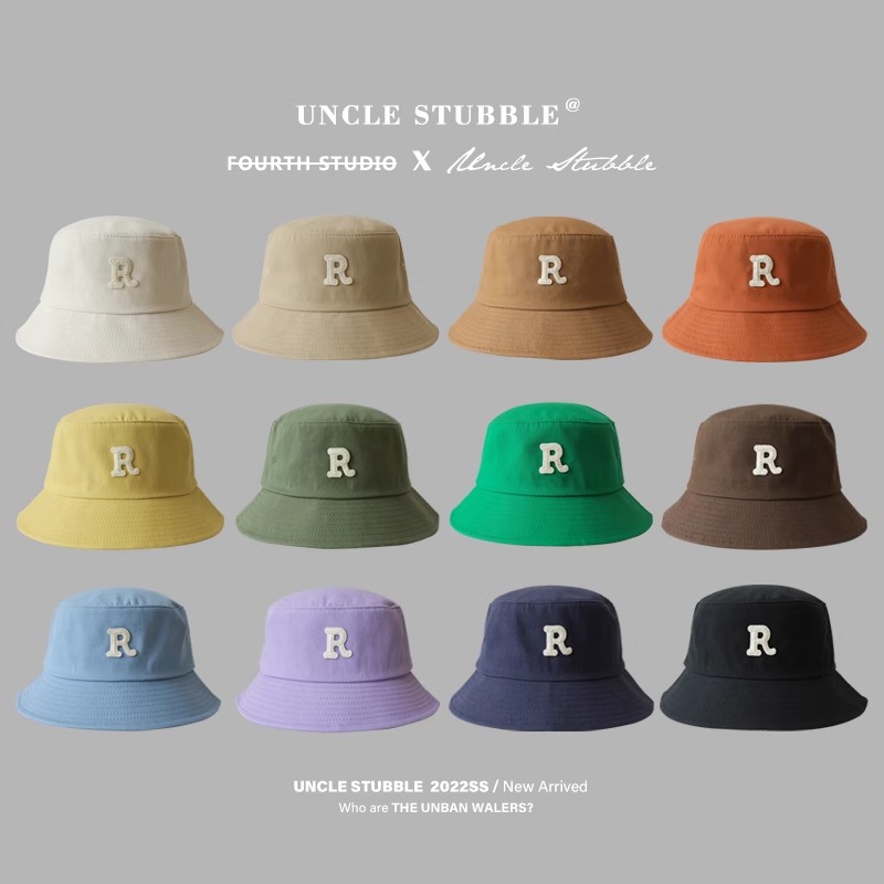 All-match don't pick people R standard fisherman hat wide brim to show face small big face round face can wear sunshade hat men's and women's basin hat