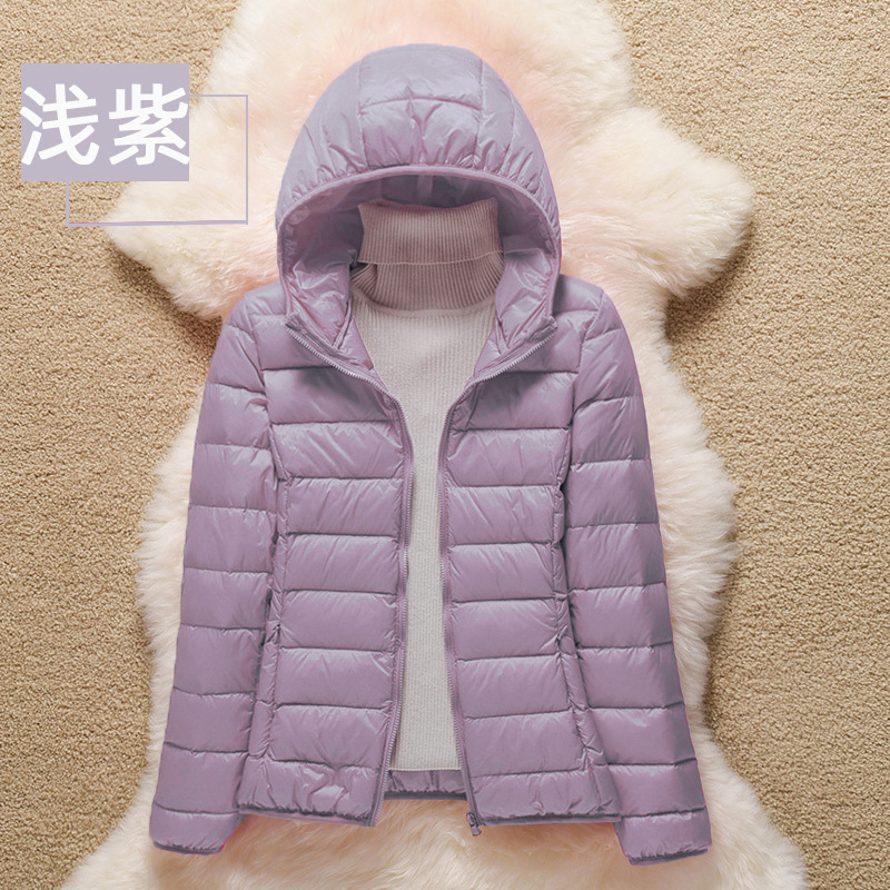 Off-Season Autumn and Winter New Lightweight and Thin down Jacket Women's Short Korean Style Large Size Slimming Hooded Winter Jacket