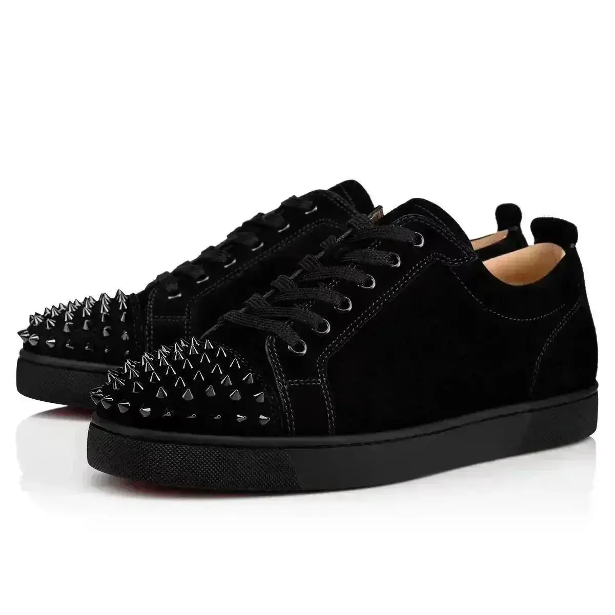 Christian Louboutin Louis Junior Spikes Black Suede