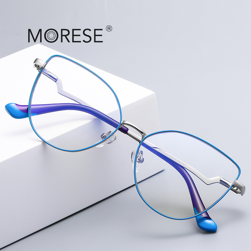 2022 New Frame Glasses Cat's Eye Foreign Trade Anti-blue Glasses Candy Color Artistic Flat Glasses Brazil Women's 3043