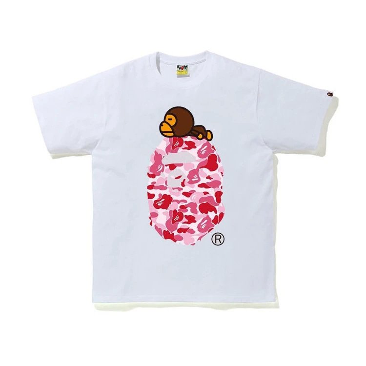 BAPE White T-Shirt with Ape Head Graphic