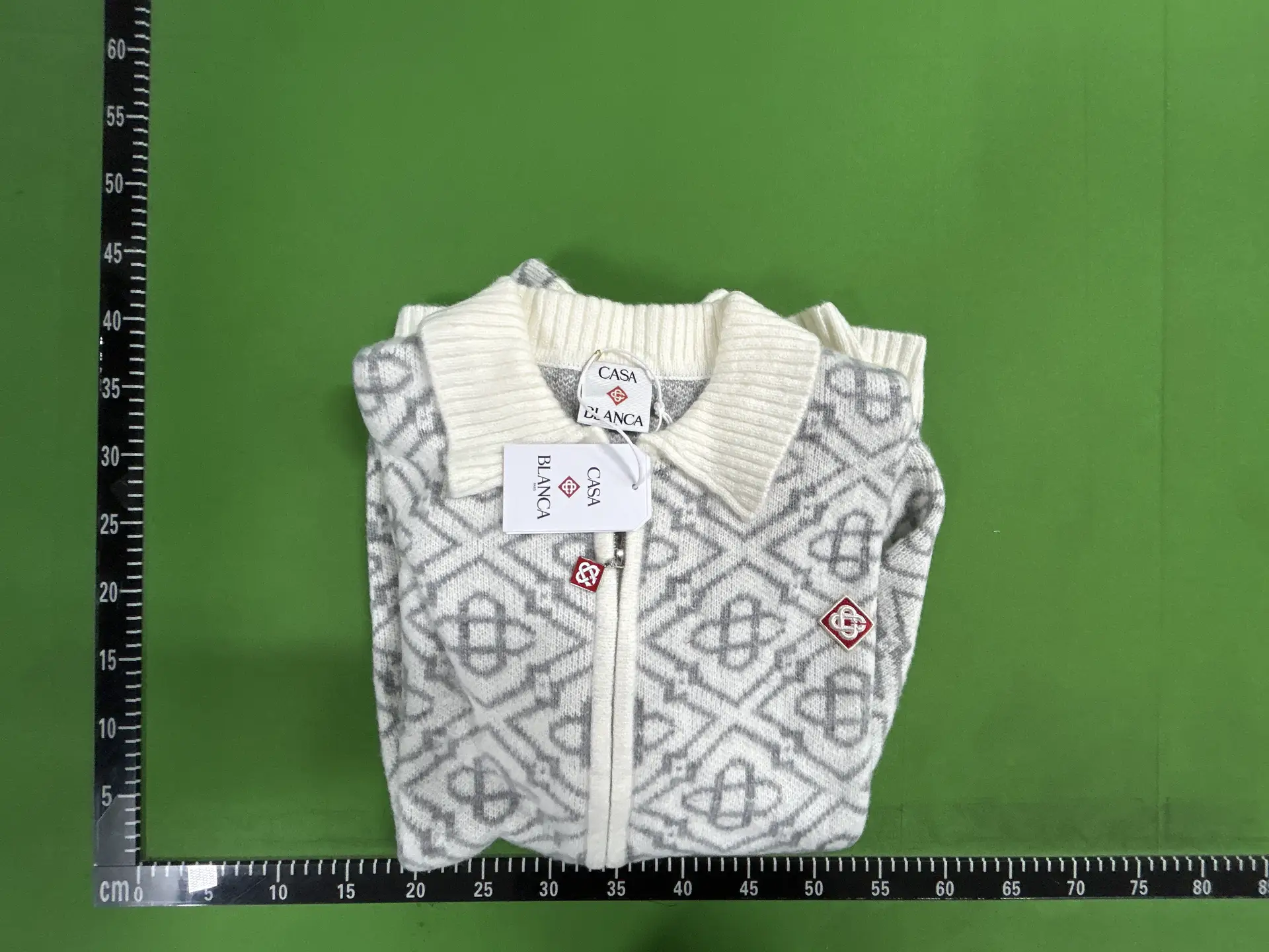 Casablanca Diamond Jacquard Embroidered Letter Knit Jacket