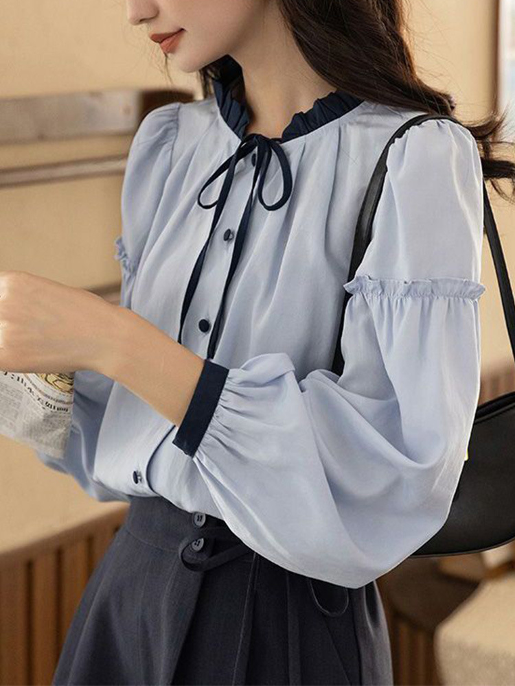 Long-Sleeved Shirt for Women, Loose Fit, 2026 Spring and Autumn New Fashion, French Retro Fairy-Style Shirt, Elegant and Unique Top