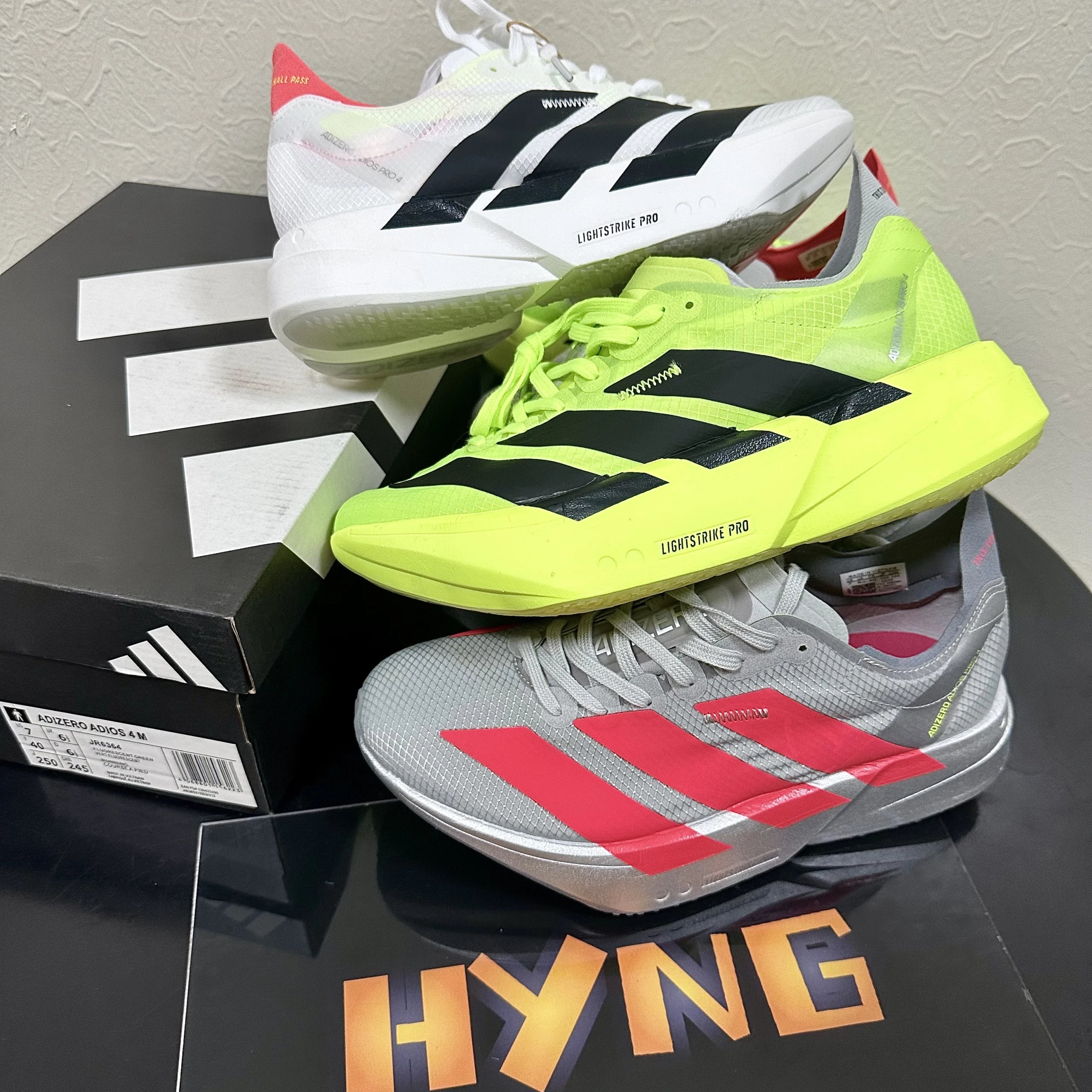 Ad Adizero Pro 4 网布减震碳板竞速马拉松跑步鞋