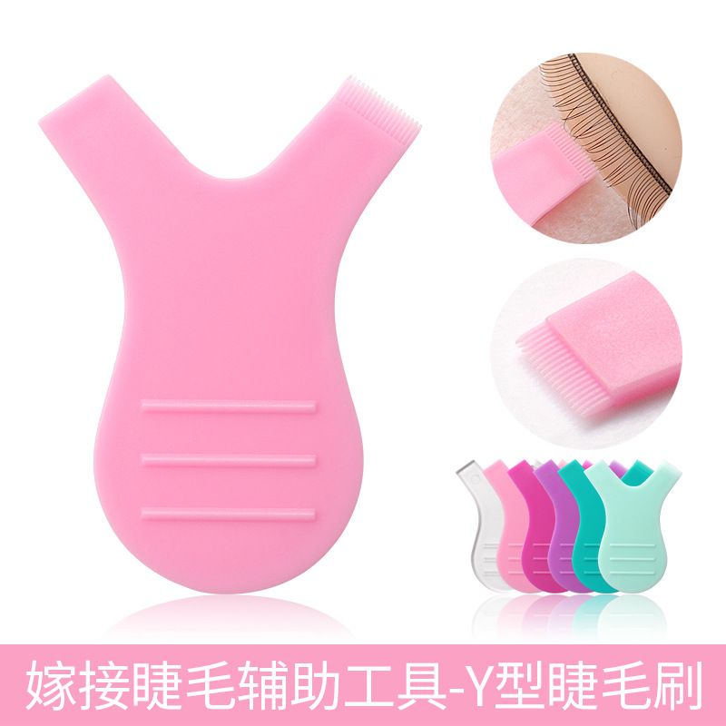 Wholesale Grafting False Eyelashes Y-Shaped Brush, Small Eyelash Perm Comb, Small Eyebrow Brush, Grafting Eyelash Auxiliary Tool