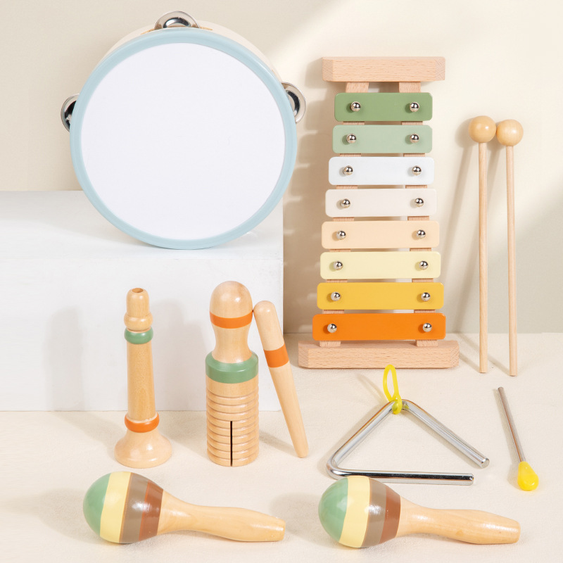Cross-border Orff Early Education Musical Instruments 6 Pieces suit Children's Educational Percussion Music Combination Wooden Toys