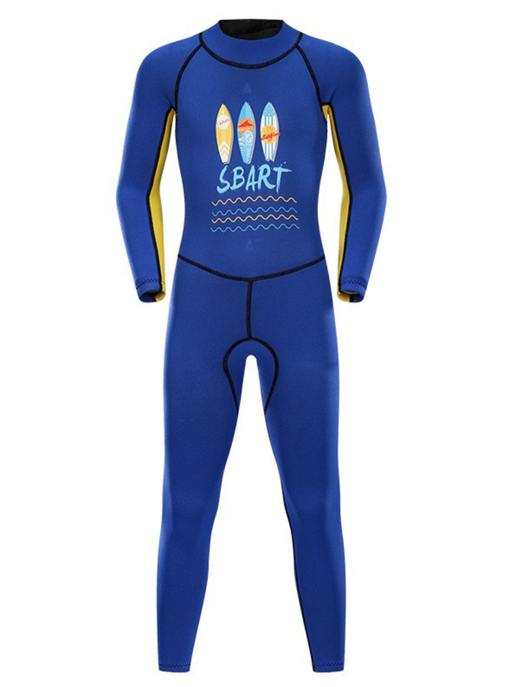SBART New Children's Sunscreen Swimsuit Long-sleeved Scuba Suit Girls' Boys' Jumpsuit Swimsuit Diving Suit