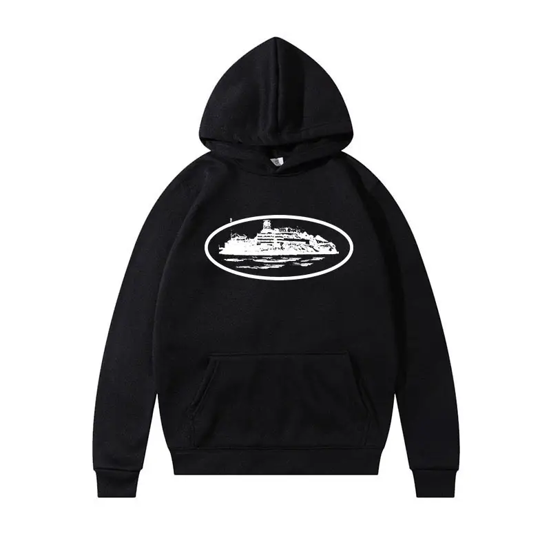 American Fashion Brand Sweatshirt Corteiz Coat Devil Island Print Hoodie High Street Hip Hop Hoodie