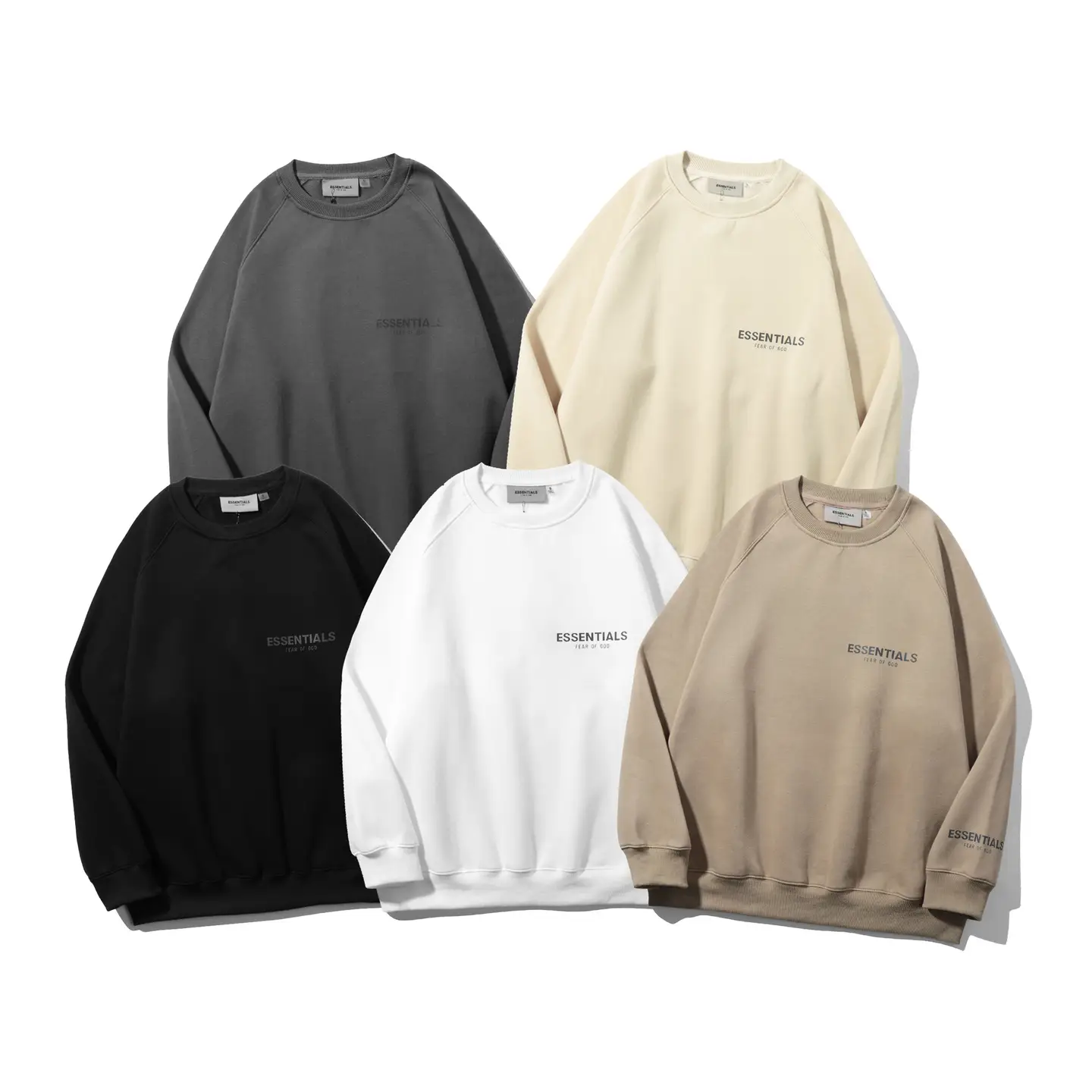 FOG ESSENTIALS Double Line Chest Small Letter New Men's and Women's Couples Same Loose High Street Crewneck Sweater