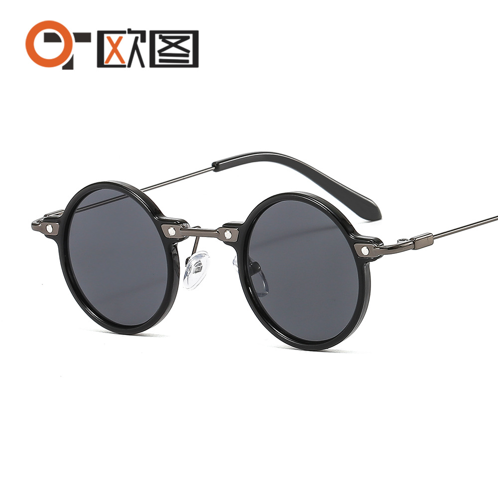 New European and American Retro Steampunk Small Frame Round Personalized Hip-Hop Sunglasses Cross-Border Internet Celebrity Same Style Sunglasses