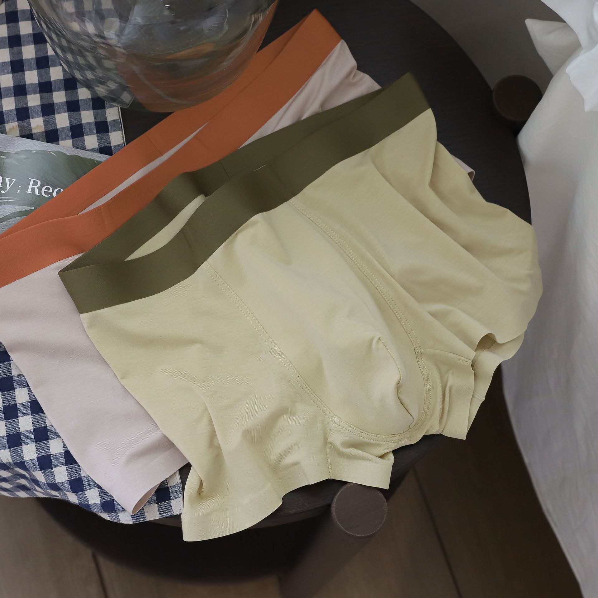 NS5638 60 thin soft juvenile sense contrast color design comfortable seamless stretch cotton crotch waist boys underwear