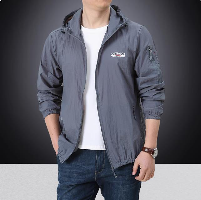 Customized with Provided Samples and Images, High-Quality Embroidered Windproof and Waterproof Long-Sleeve Zip-Up Windbreaker in Mid-Length Style for Southeast Asia and the United States