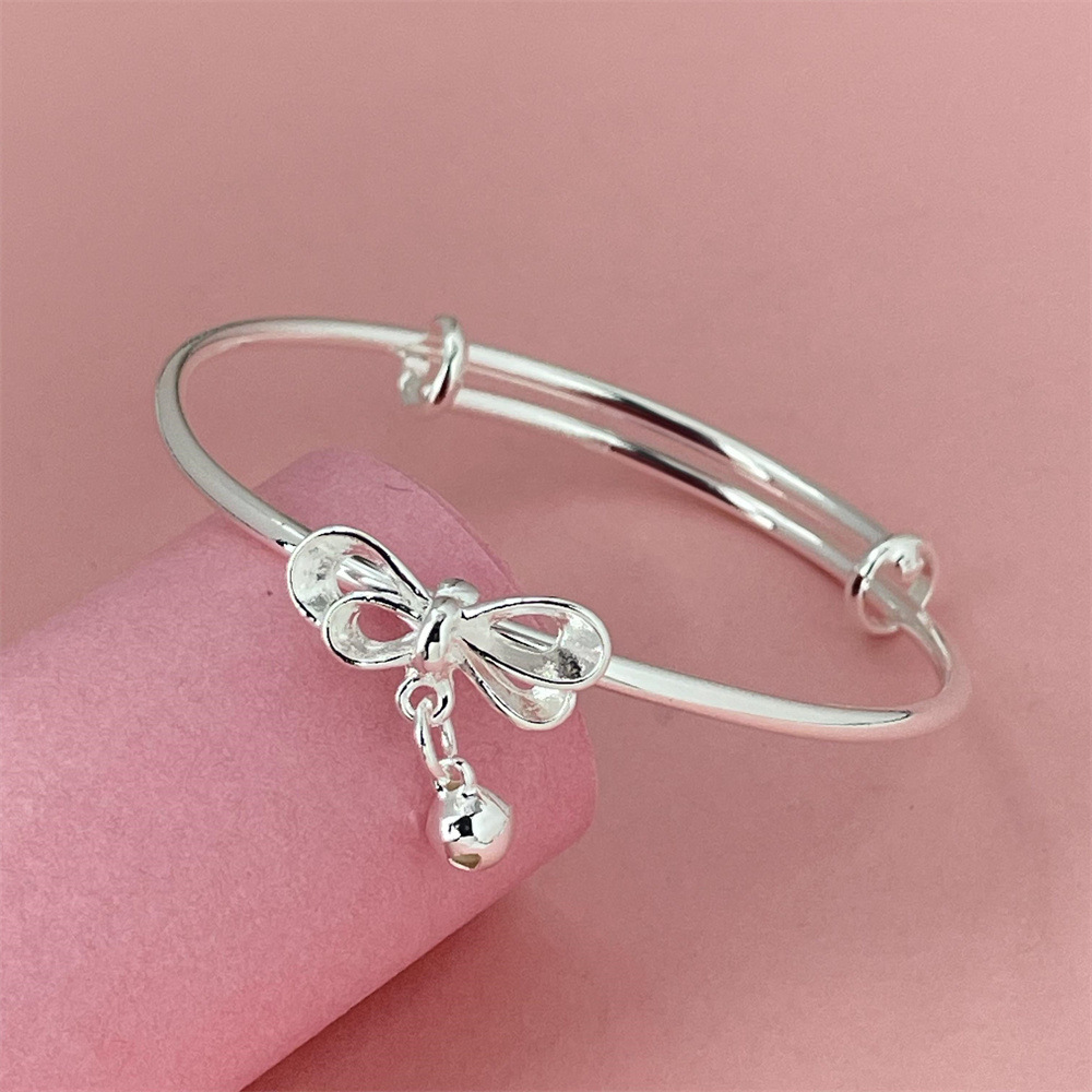 Foreign trade export silver-plated tremolo with bow bracelet popular Korean in stock supply bracelet in stock wholesale