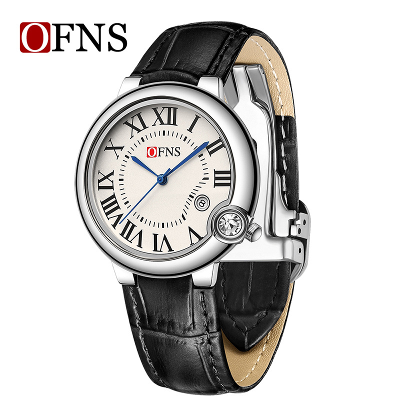 Ovanni quartz watch couple belt Roman scale trendy casual waterproof calendar quartz men's and Women's Business Watch