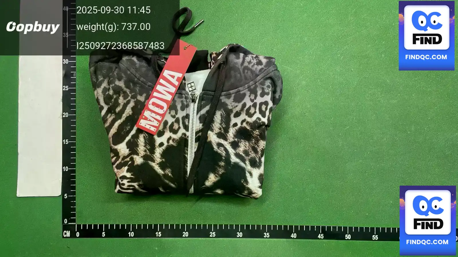 Z-generation visual series Mowalola x ksubi limited edition leopard print zipper double-layer hooded sweatshirt jacket