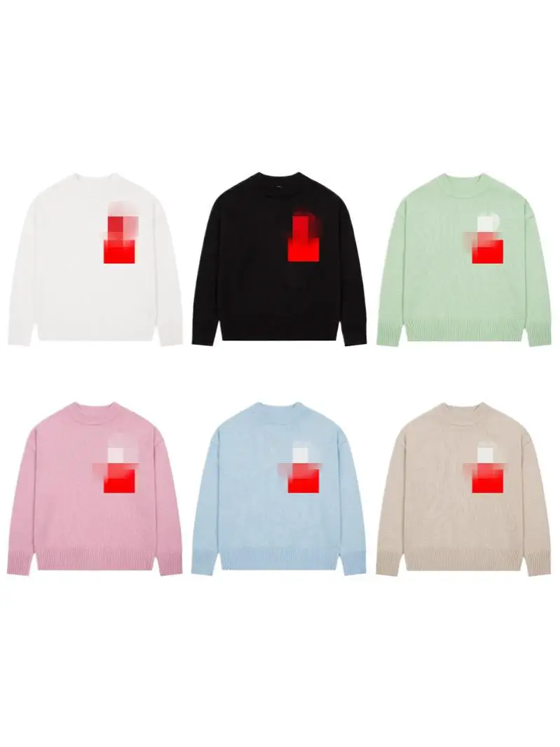 LAZAD AliExpress Amazon Supply Solid Color Love Letter Korean Jacquard Knitted Long Sleeve Sweater Loose Break