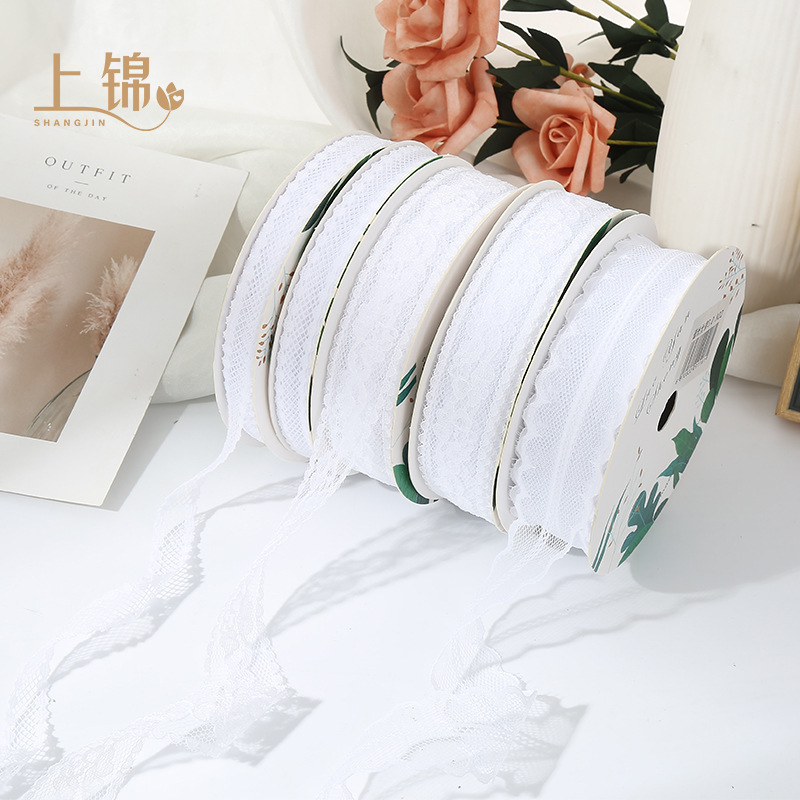 White Lace Belt Lace Pattern Lace Ribbon Flowers Flower bouquet strap gift baking florist packaging material