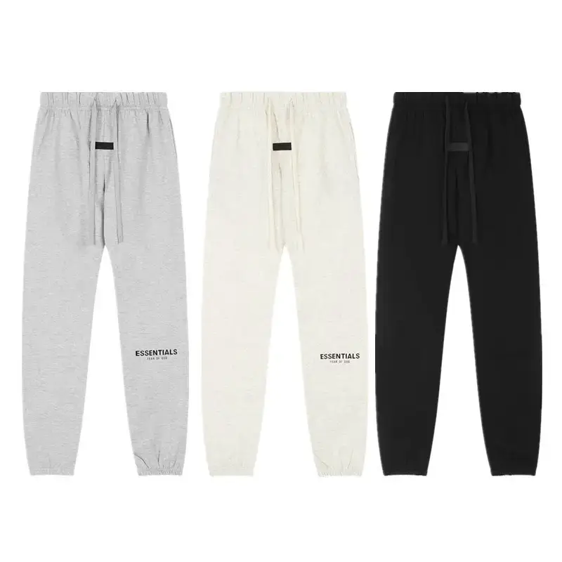 Fog Season Essentials High Street Casual Loose Flocking Letter Print Drawstring Trousers and Sweatpants