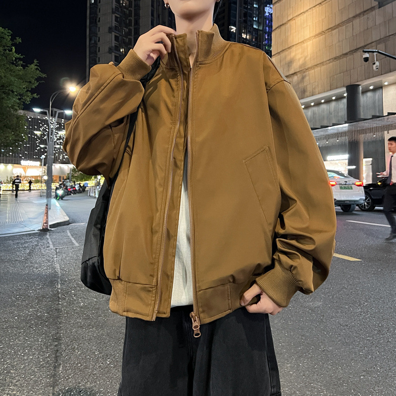 Men's Jacket Spring New Style American Casual Flight Jacket Baseball Jacket High-End Cool Jacket Men's Trendy Jacket