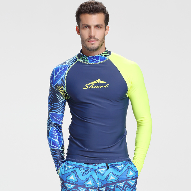 Shark Bart Men's Two-Piece Diving Suit Long-Sleeve Sun Protection Swimsuit Men's Surfing Suit Snorkeling Suit Long-Sleeve Swimsuit Set