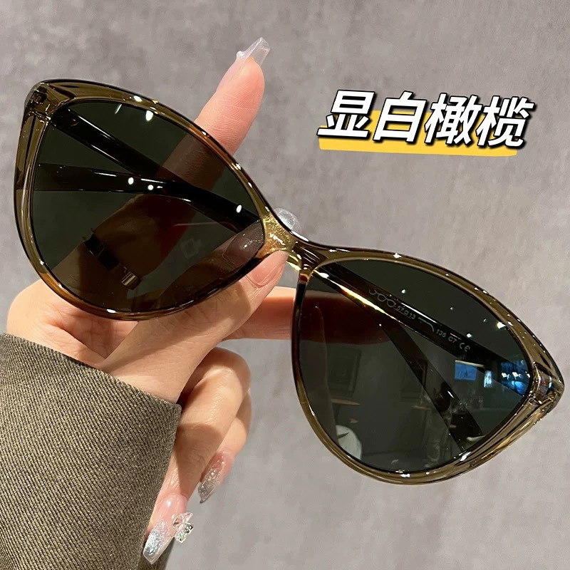 Retro trendy cat-eye sunglasses women's myopia with power sunshade anti-ultraviolet large frame sunglasses 7212