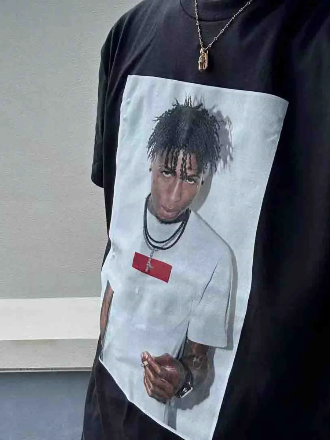 American Trend Original Fw23 Week1 Youngboy Tee New Character Print Round Neck Short-Sleeved T-Shirt