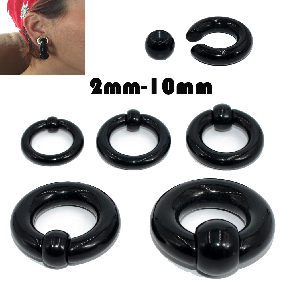 Cross-border large size acrylic card ball ring bcr female ring UV black pa multi-purpose ear studs earrings ear nose ring