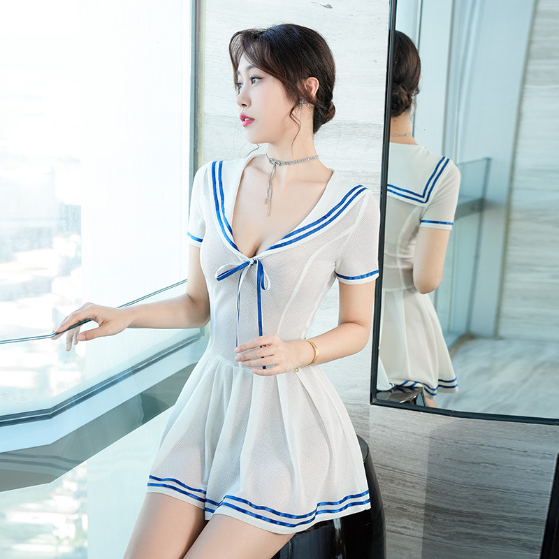 2025 New Nightclub Sexy See-Through Low-Cut Miniskirt Nightclub Hot Girl Backless College Style Dress