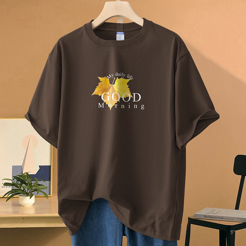 260g Heavy Cotton T-shirt Women's Short-sleeved Summer Trendy Loose Top Cotton Half-sleeved Niche T-shirt High-end Sense