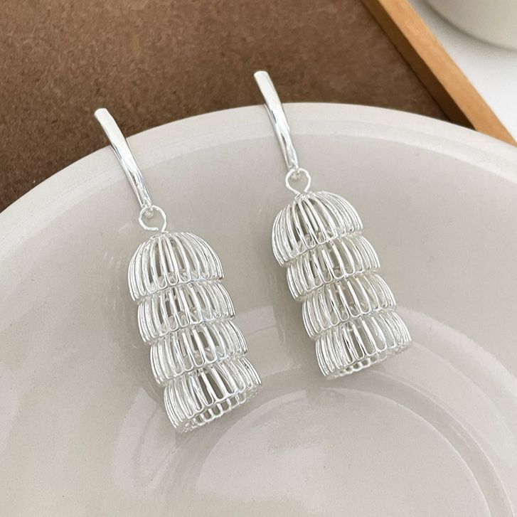 European and American Artistic Style Birdcage Hollow Earrings Wholesale Birdcage Ear Jewelry Fashion Light Luxury Metal Style Earrings for Women