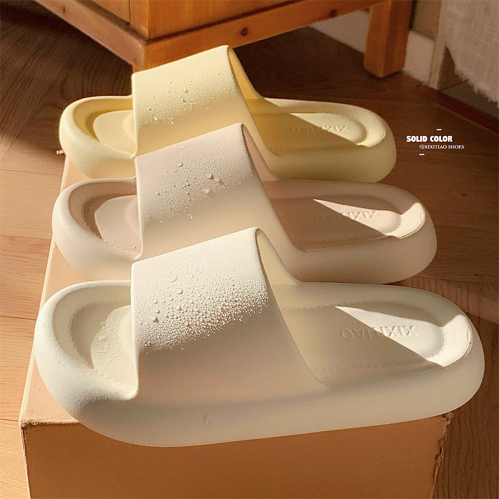 Japanese Home Soft Bottom Comfortable Summer Men's and Women's Fashion High-end Sandals and Slippers Solid Color Casual Ins Style Slippers
