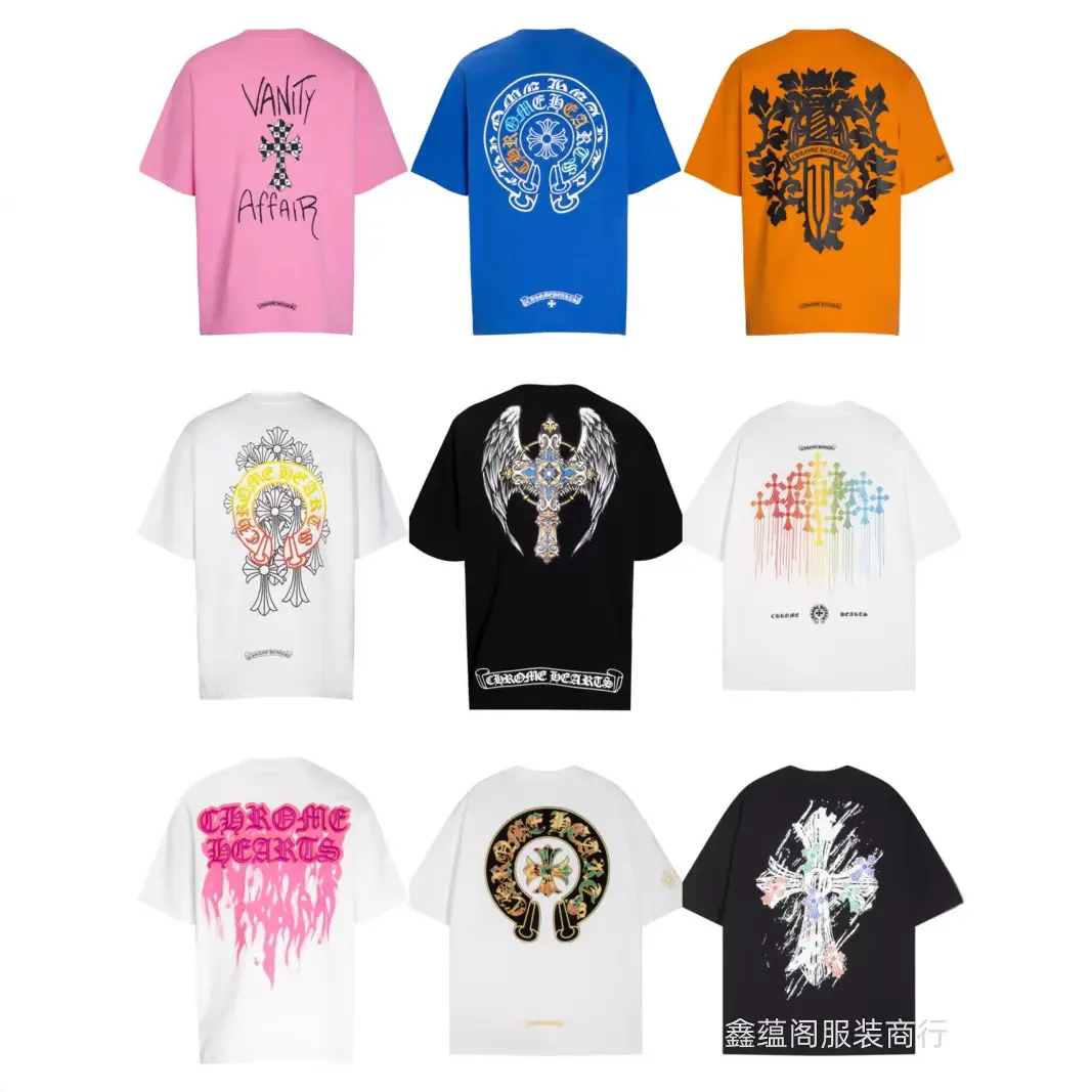 Classic Bestseller 24ss New Summer Trendy Brand Short Sleeve European and American Street Men's and Women's Half Sleeve T-shirt Series Collection 1 Wholesale
