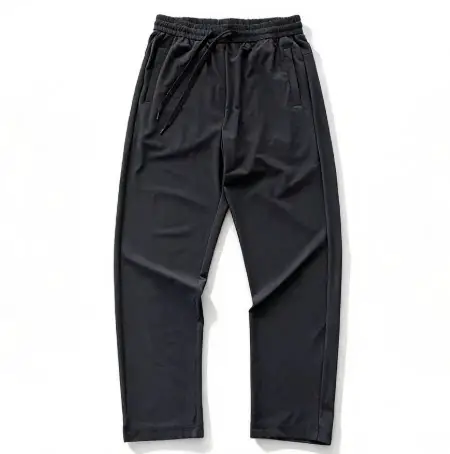 Front Crotch with White Oval Patch, Side Flap Pocket, Black Belt, Black Trousers 33122144