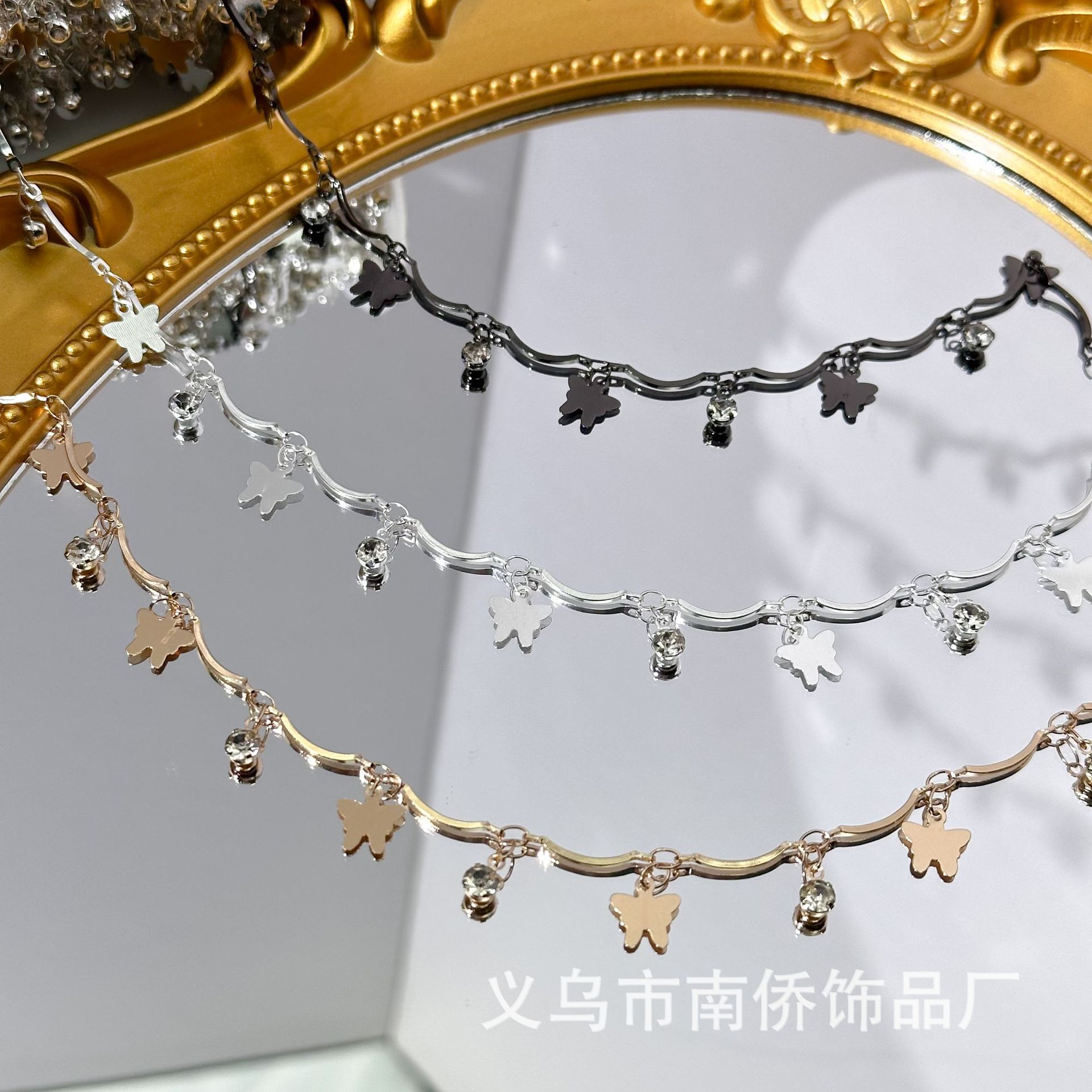Chain DIY Chain Butterfly Hanging Diamond Scattered Chain Hair Accessories Tassel Chain Headband Hand-made Chain Bracelet Performance Clothing Jewelry