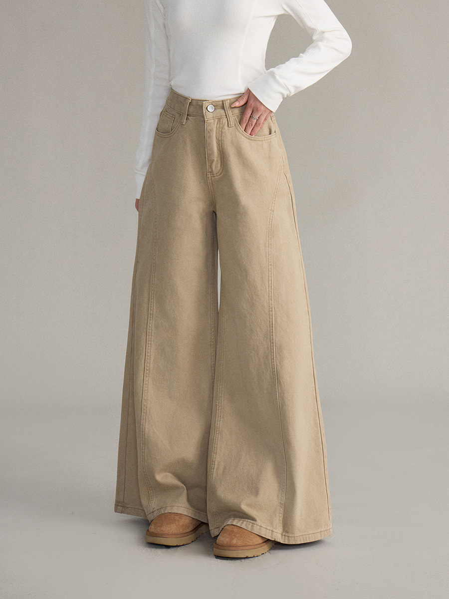 【Relaxed Dna】Geming Korean-Style Commuter Fleece-Lined Thickened Jeans for Women, New Winter Floor-Length Pants J980C