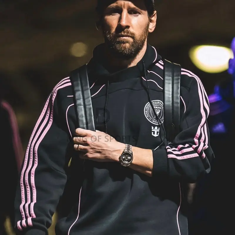 24/25 Miami International jacket Outwear Hooded Sweatshirt Game Training Football Sportswear Suit Messi