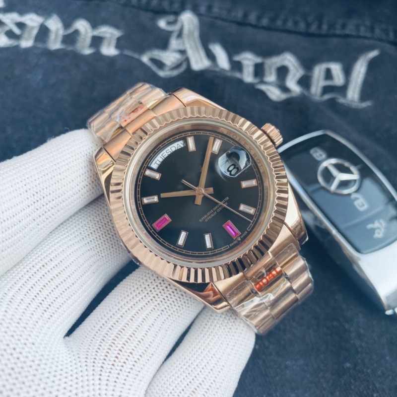 Business Tour Di Boat Tongna Log Double Calendar Men's Watch Automatic Mechanical Golden Elegant Watch Wholesale Supply