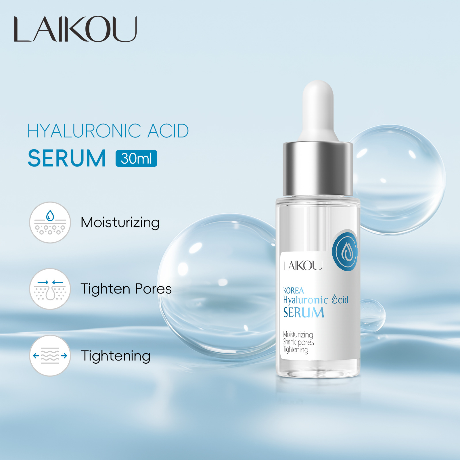 Lecco Hyaluronic Acid Essence 30ml Moisturizing and Hydrating Skin Care Products English Packaging Cross-border Manufacturers
