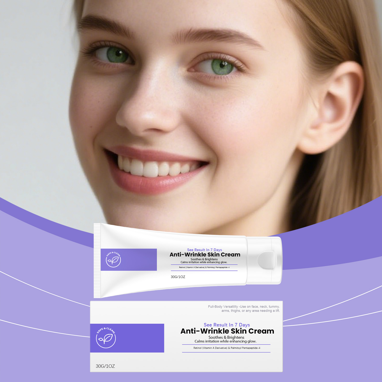 Retinol Moisturizing Cream Gentle Ingredients Care For, Moisturize, Soften and Brighten Skin, Daily Care Face Cream