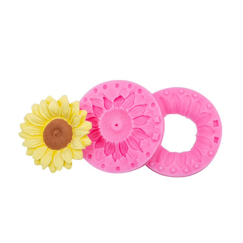 3D Sunflower Sun Clamp Silicone Mold diy FONGUE Cake Creative Baking Candle Gypsum Aromatherapy Mold