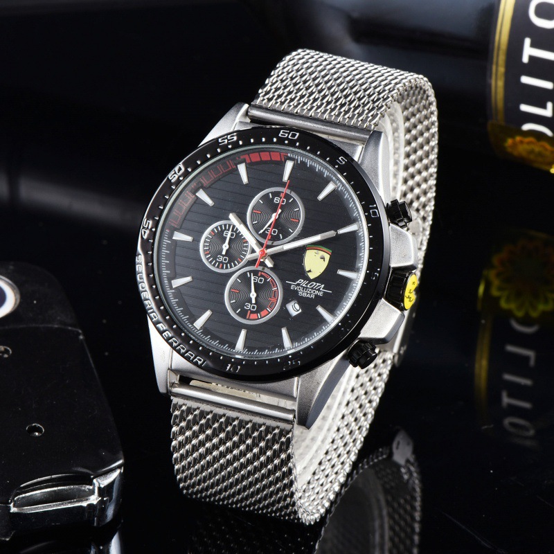 2021 cross-border men's 6-pin second sweep mesh belt sports casual quartz watch manufacturers supply